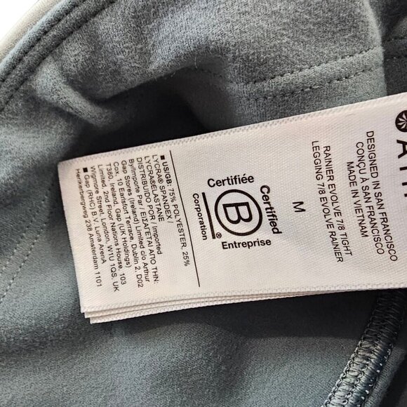 Athleta Rainier Evolve 7/8 Tight, Seafoam. Athletic, Leggings, Outdoor, Size M - Picture 8 of 10